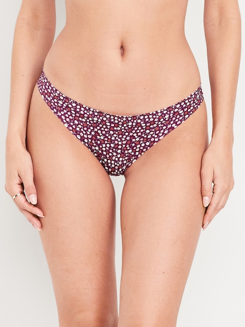 Low-Rise No-Show Thong - Plum Paradise