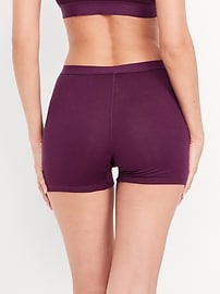 Image number 2 showing, High-Waisted Ribbed Boyshort Briefs -- 3-inch inseam