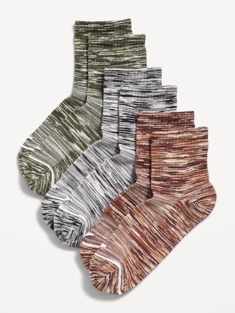 Athletic Quarter Crew Sock 3-Pack for Women - Cool Space Dye