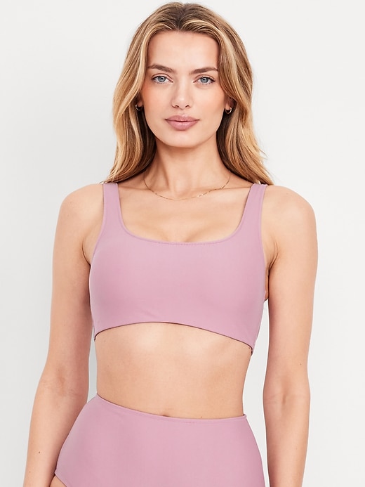 Image number 1 showing, Matte Scoop-Neck Bikini Swim Top