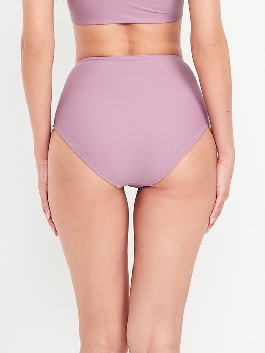 Image number 2 showing, Matte High-Waisted Bikini Swim Bottoms
