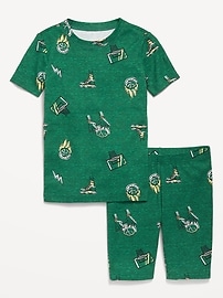 Image number 1 showing, Printed Snug-Fit Pajama Set for Boys