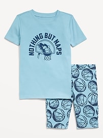 Image number 1 showing, Printed Snug-Fit Pajama Set for Boys