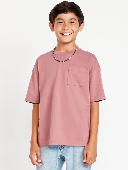 Image number 1 showing, Oversized Short-Sleeve Pocket T-Shirt for Boys