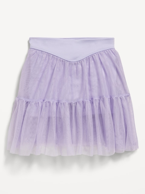 High-Waisted Tutu Performance Skort for Toddler Girls - Lavender Haven