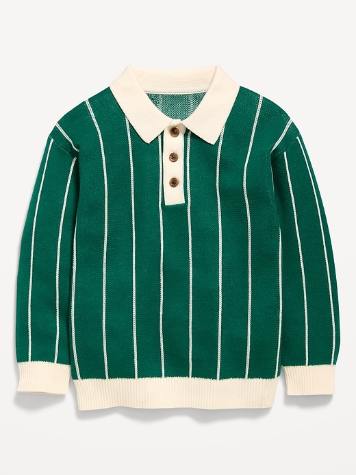 Image number 1 showing, Long-Sleeve Collared Sweater for Toddler Boys