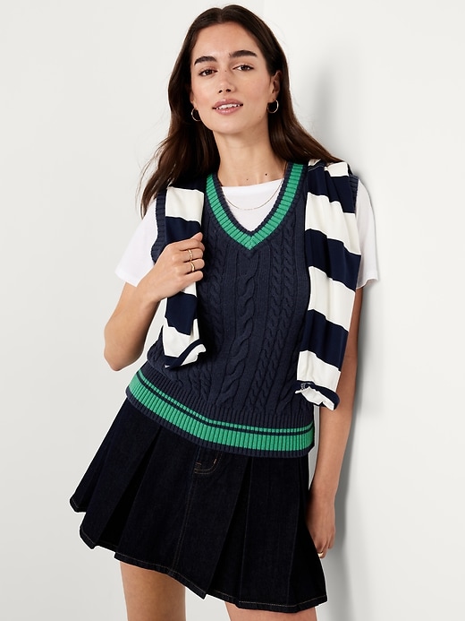 Image number 3 showing, Wool-Blend Cable-Knit Vest