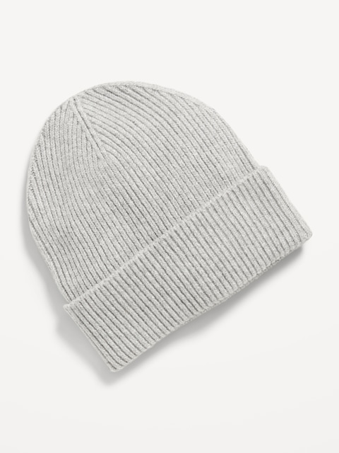 Rib-Knit Cuffed Beanie for Women - Medium Heather Gray