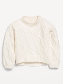 Image number 2 showing, Long-Sleeve Cable-Knit Sweater for Toddler Girls