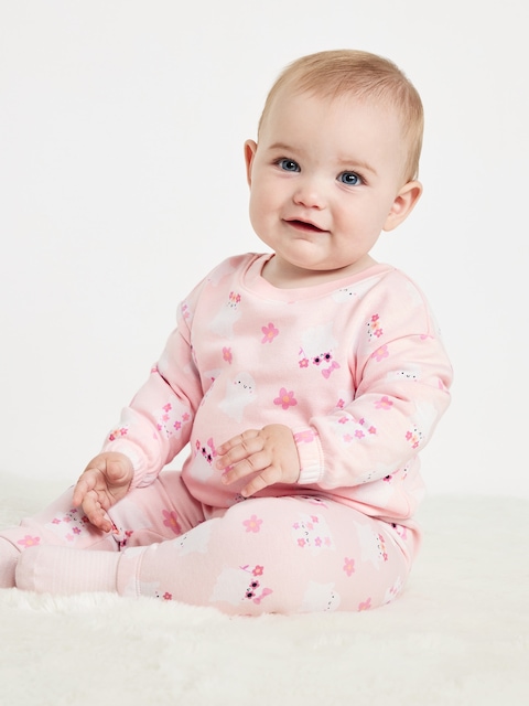 Printed French Terry Sweatshirt and Pants Set for Baby