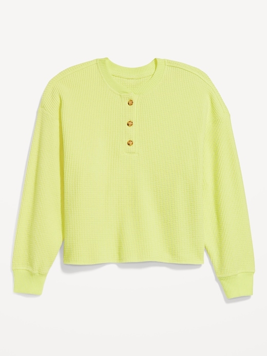 Image number 8 showing, Oversized Cozy Waffle Henley Top