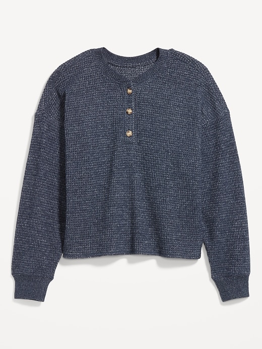 Image number 8 showing, Oversized Cozy Waffle Henley Top