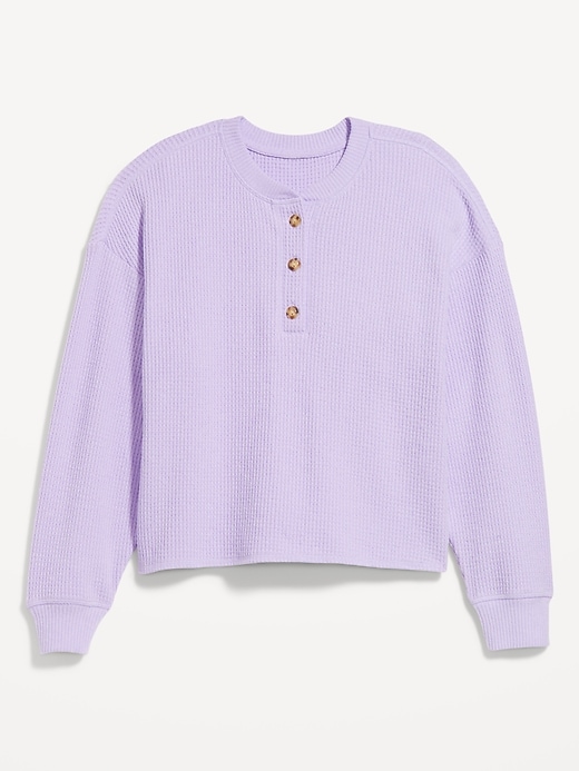 Image number 8 showing, Oversized Cozy Waffle Henley Top