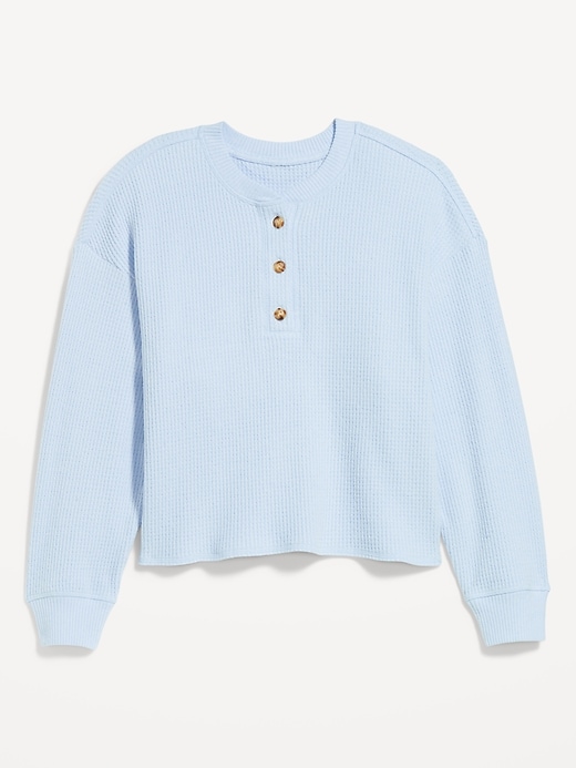 Image number 8 showing, Oversized Cozy Waffle Henley Top