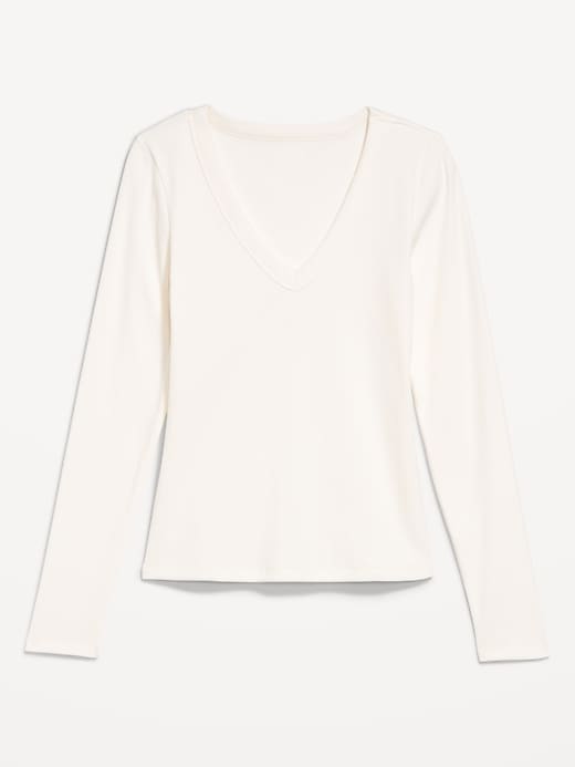 Image number 8 showing, Long-Sleeve Cozy V-Neck Top