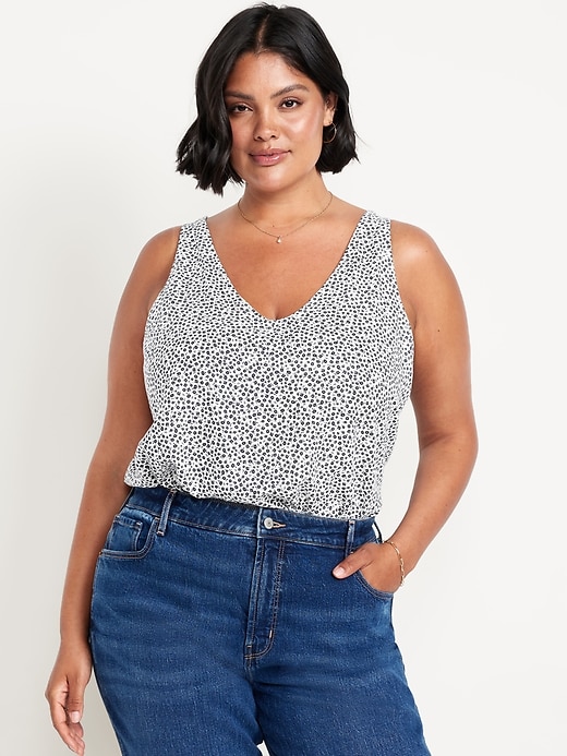 Image number 7 showing, Sleeveless V-Neck Crepe Top