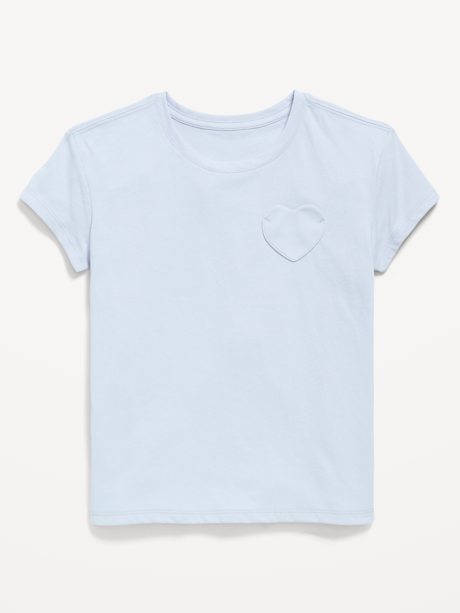 Softest Short-Sleeve Heart-Pocket T-Shirt for Girls