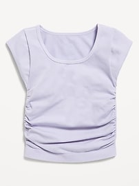 Image number 3 showing, Fitted Ruched Seamless Performance Top for Girls