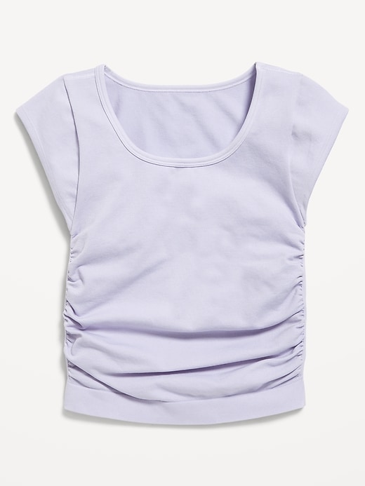 Image number 1 showing, Fitted Ruched Seamless Performance Top for Girls