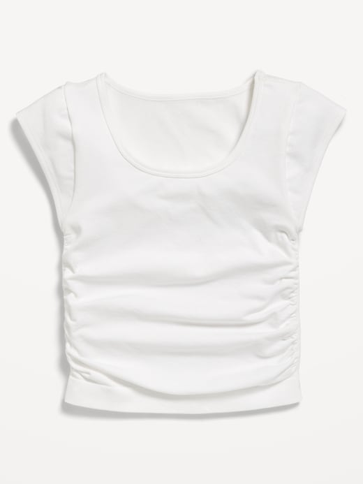 Image number 3 showing, Fitted Ruched Seamless Performance Top for Girls