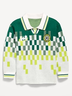 Long-Sleeve Collared Soccer Sweater for Toddler Boys