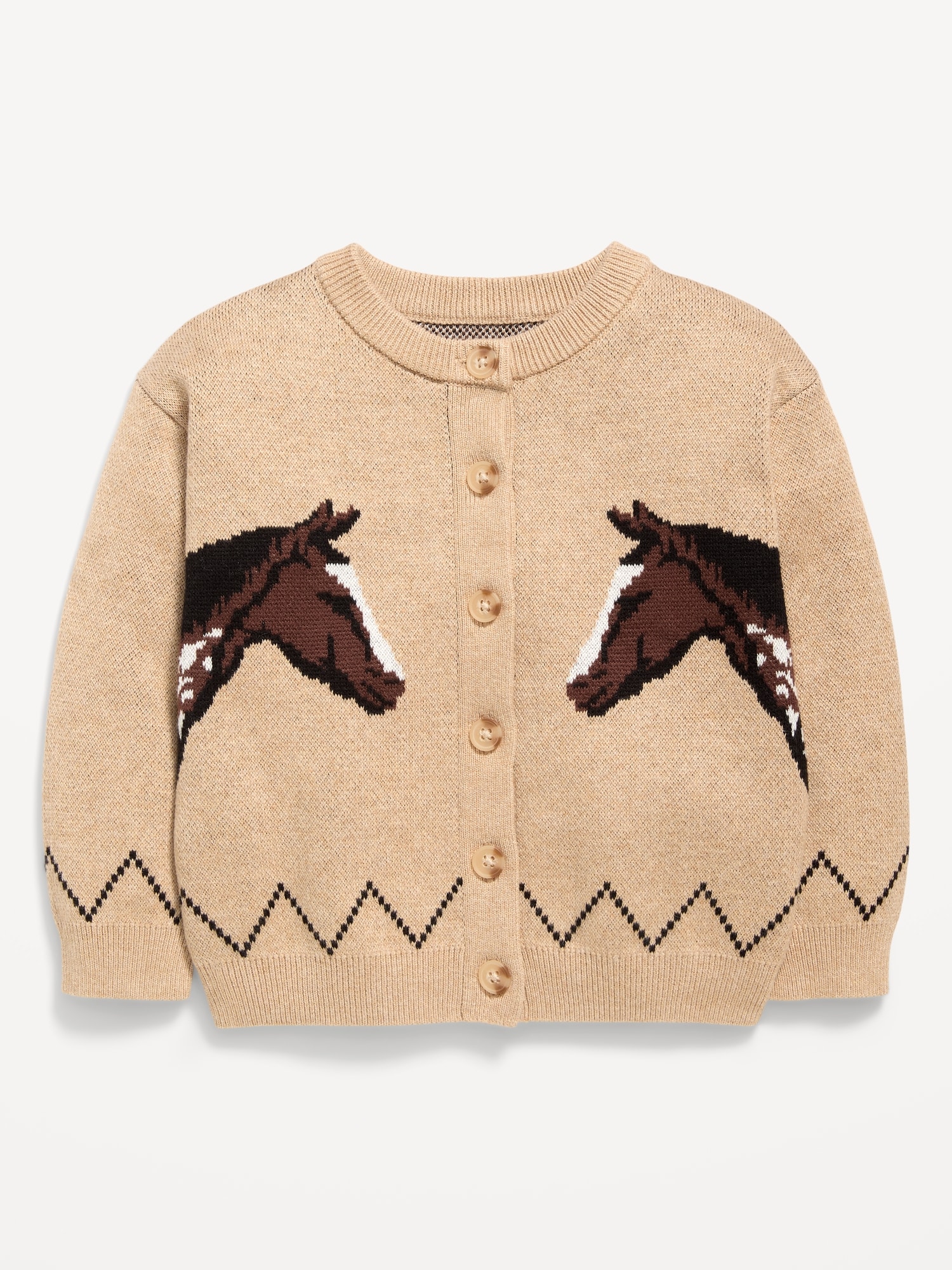 Jacquard-Knit Cardigan Sweater for Toddler Girls
