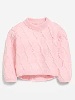 Long-Sleeve Cable-Knit Sweater for Toddler Girls