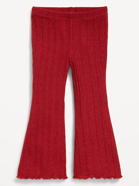 Ribbed Flare-Leg Leggings for Toddler Girls - Red Red Wine
