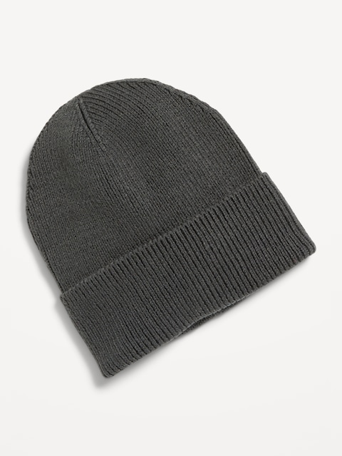 Wide-Cuff Ribbed Beanie for Men - Lakeshore
