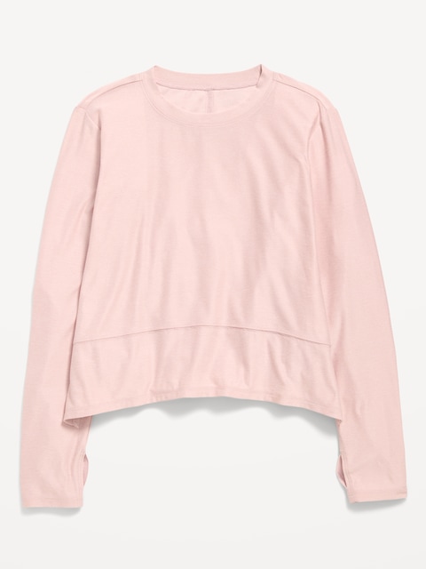 CloudMotion Long-Sleeve Performance T-Shirt for Girls - Fairytale Rose