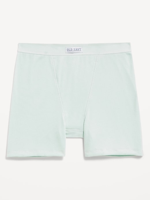 Image number 4 showing, High-Waisted Ribbed Boyshort Briefs -- 3-inch inseam