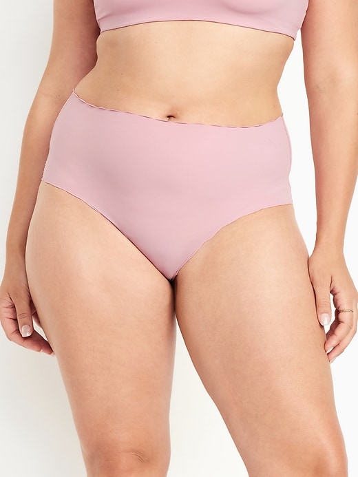 Image number 4 showing, High-Waisted No-Show Scalloped Brief Underwear