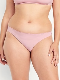 Image number 5 showing, Low-Rise No-Show Scalloped Thong Underwear