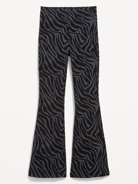 Printed High-Waisted Flared Leggings for Girls