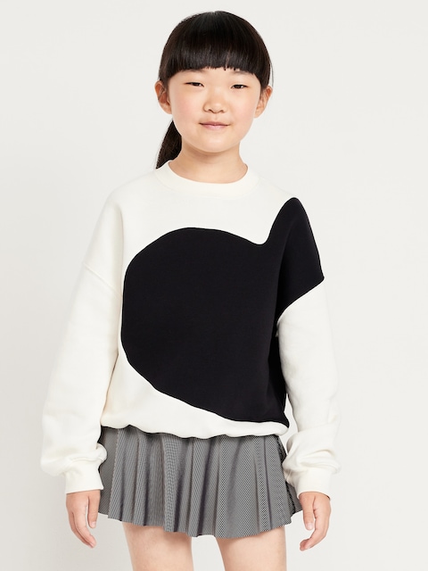Oversized Graphic Tunic Sweatshirt for Girls - Creme De La Creme
