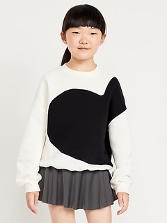 Oversized Graphic Tunic Sweatshirt for Girls