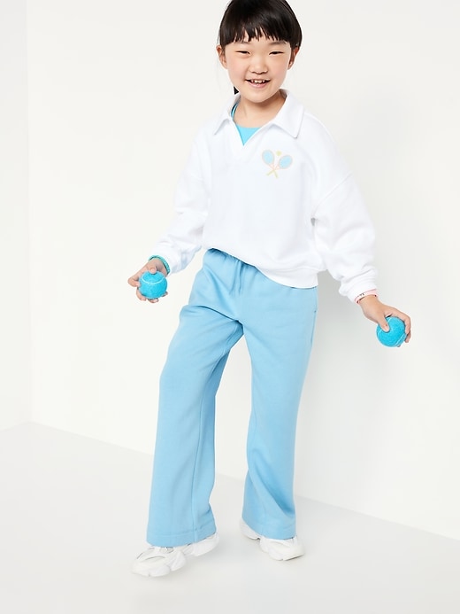 Image number 3 showing, Favorite Fleece High-Waisted Wide-Leg Sweatpants for Girls