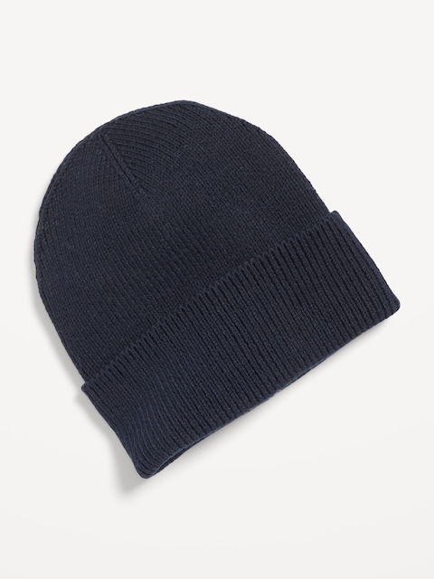 Wide-Cuff Ribbed Beanie for Men - In The Navy