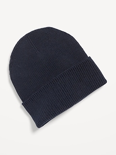 Wide-Cuff Ribbed Beanie for Men
