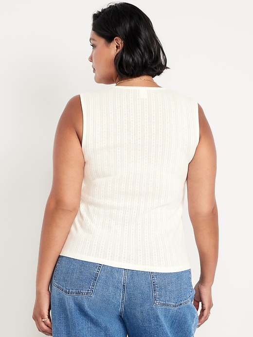 Image number 7 showing, Trapeze-Neck Pointelle Top
