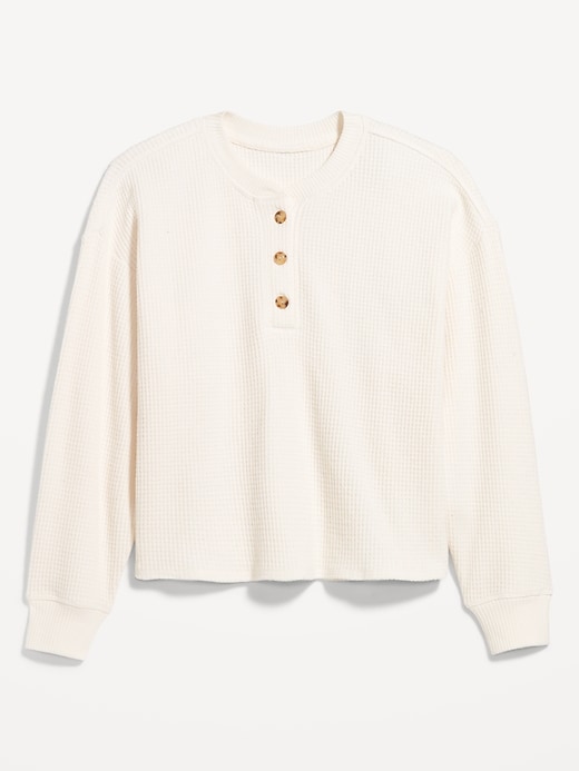 Image number 8 showing, Oversized Cozy Waffle Henley Top