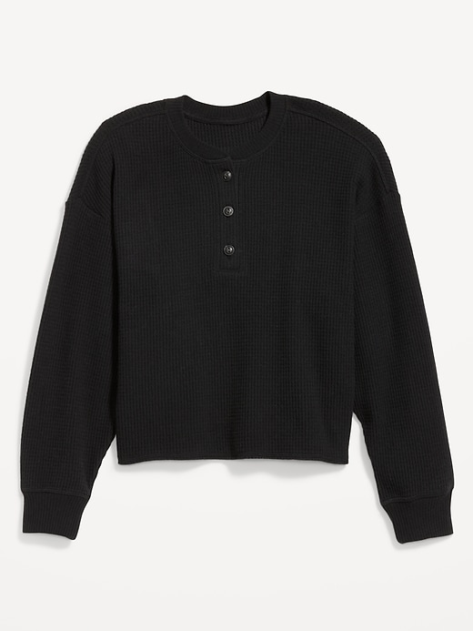 Image number 8 showing, Oversized Cozy Waffle Henley Top