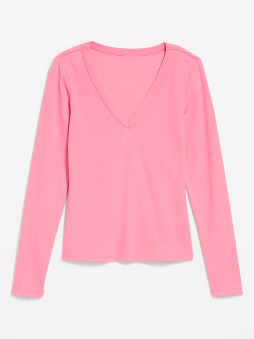 Image number 8 showing, Long-Sleeve Cozy V-Neck Top