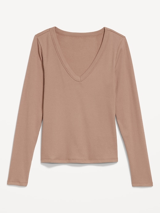 Image number 8 showing, Long-Sleeve Cozy V-Neck Top