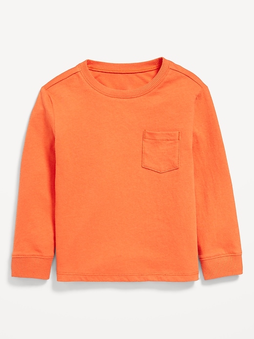 Image number 1 showing, Long-Sleeve Pocket T-Shirt for Toddler Boys
