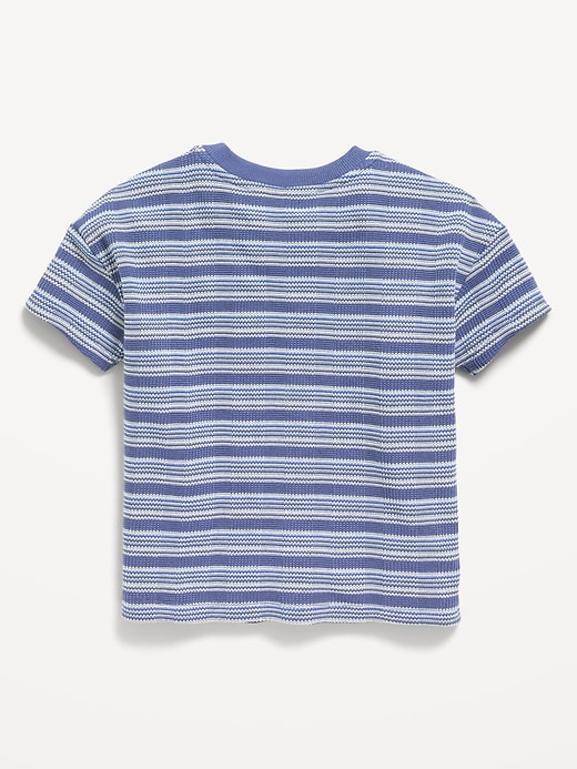 Image number 2 showing, Oversized Waffle-Knit Striped T-Shirt for Toddler Boys