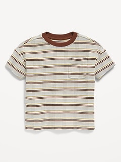 Oversized Waffle-Knit Striped T-Shirt for Toddler Boys