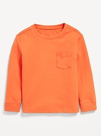 Image number 1 showing, Long-Sleeve Pocket T-Shirt for Toddler Boys