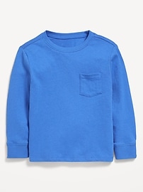 Image number 1 showing, Long-Sleeve Pocket T-Shirt for Toddler Boys