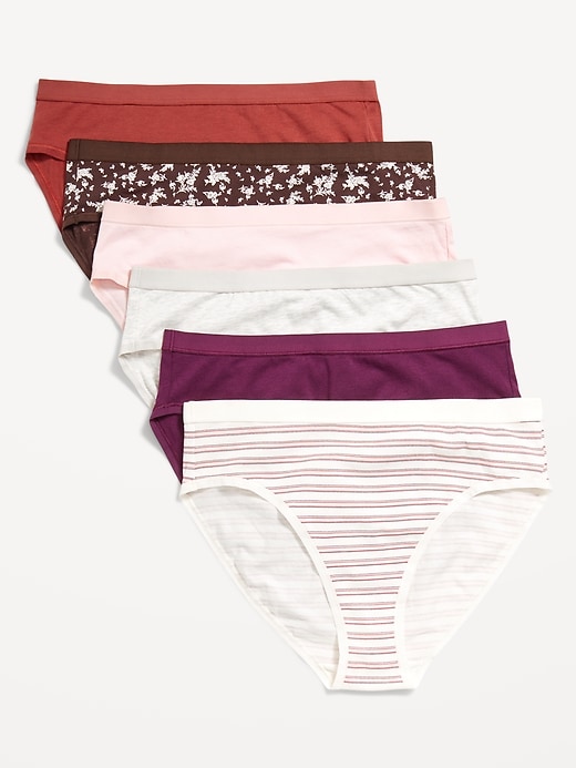 Image number 1 showing, High-Waisted Everyday Cotton Underwear 6-Pack